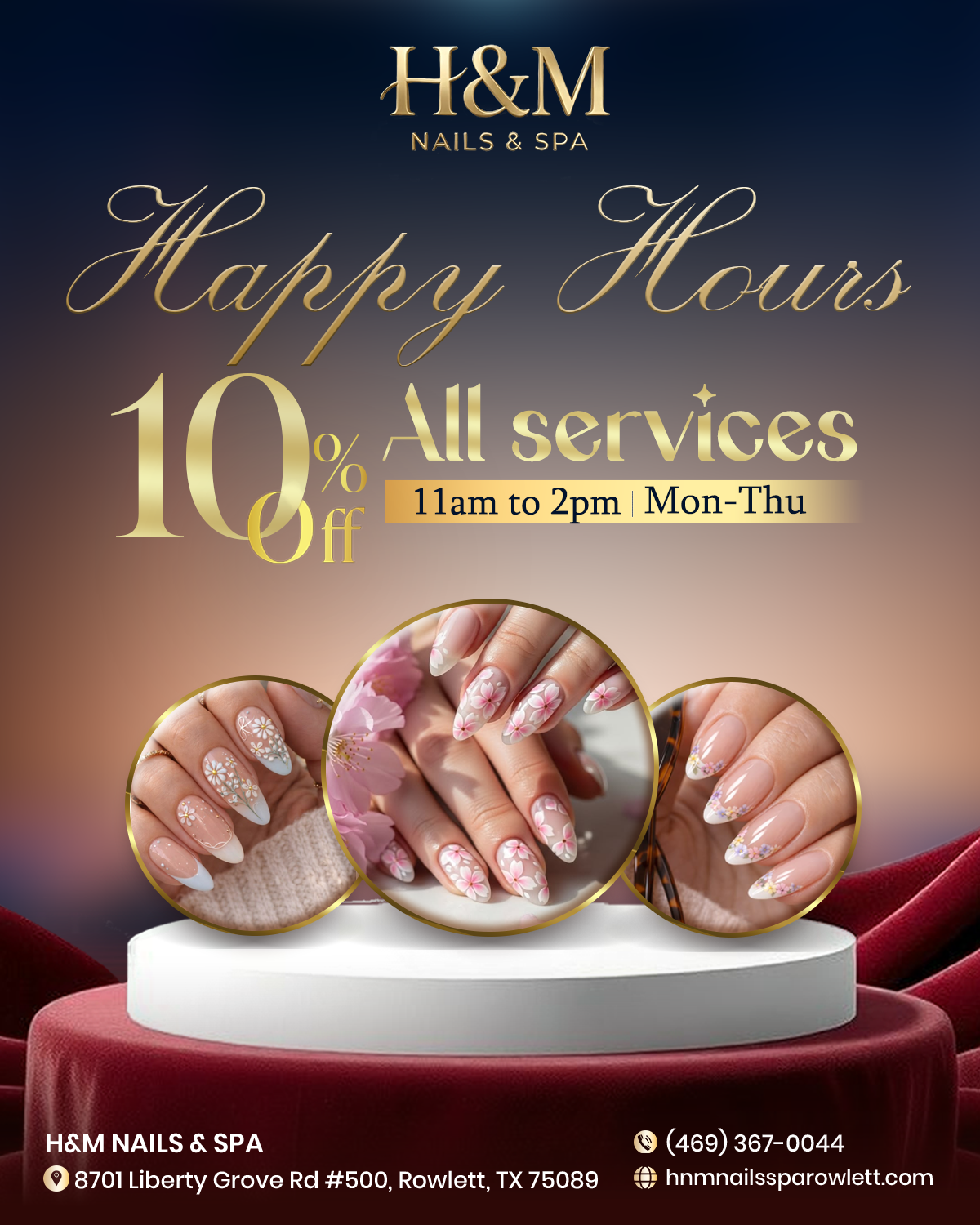 H&M Nails & Spa ( Happy Hours 10% off 11am to 2pm Mon-Thu) logo